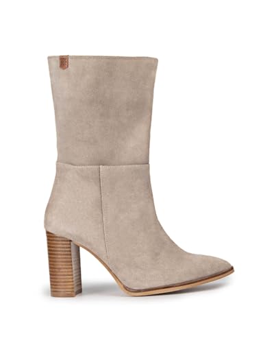 POPA - Stiefel für Damen mit Absatz - Claudia Wildleder - Größe 36 - Made In Spain - Grau - Aus Wildleder mit Halbhohem Schaft - Winterstiefel Damen - 9 cm Absatz von POPA