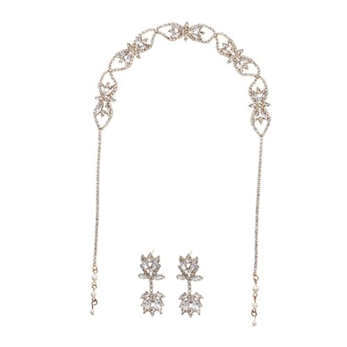 1 Set Strass-hochzeitsschmuck, Brautschmuck-set Mit Stirnband Und Tropfenohrringen Für Hochzeiten, Abschlussbälle, Eleganter Hochzeitsschmuck von POPETPOP