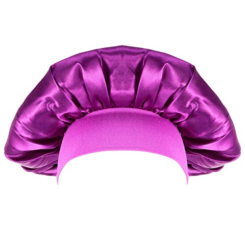 1stk Haarhut Frauen Schlafen Haube Schlafmütze Aus Seide Motorhaube Duschhauben Für Damen La Hüte Für Frauen Beanie Head Frauenhaube Violett Fräulein Mädchen Satin Schädel von POPETPOP