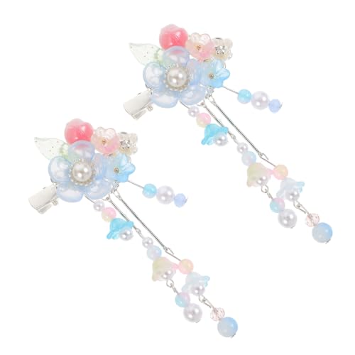 POPETPOP 1 Paar Flower Quaste Step Shake Hanfu-haarschmuck Haarspange Ästhetische Haaraccessoires Krokodilklemmen Mit Quasten Haarschmuck Für Die Braut China Legierung Süss Mädchen von POPETPOP