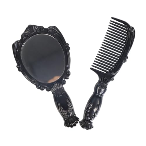 POPETPOP 1 Satz Kamm Mini mirror comb set Portable comb mirror Small comb mirror Purse mirror comb Pool mirror comb Schminkspiegel Handspiegel Reisespiegel Mädchen Anzug 2-teiliges Set pp von POPETPOP