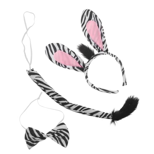 POPETPOP 1 Satz Zebra -Stirnband -Set Kopfbedeckung Tierkostüme Kostüm mit Zebraohren Tierstirnband für -Kostüm Karnevalskostüme Cosplay Stirnband -Zubehör Stoff von POPETPOP