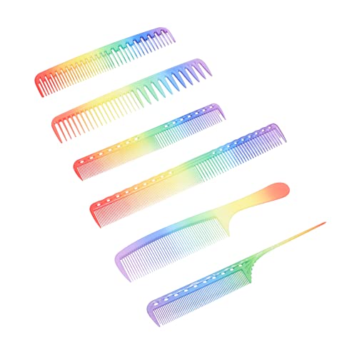 POPETPOP 1 Satz Regenbogenkamm Haarbürste Für Frauen Kämme Für Friseursalons Lockenwickler Für Haare Hair Salon Combs. Taschenhaarkamm Friseurkamm Spitzer Schwanzkamm C02 Nadelschwanz Stk von POPETPOP