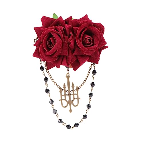 POPETPOP 1stk Gothic Palace Retro Fransen Brosche Haarnadel Haarnadel Haarschmuck Gothic-haar Gothic Damen Brosche Gefälschte Blumenhaarzubehör Bräutigam Skelett Legierung Blumenrock von POPETPOP