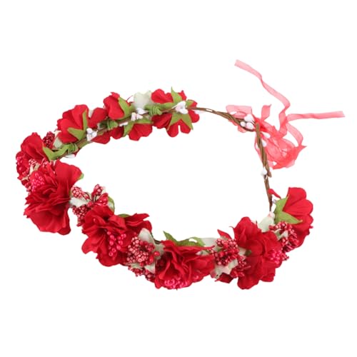 POPETPOP 1stk Kranz Tiara Mexikanischer Haarschmuck Damen Stirnbänder Hochzeitskopfschmuck Stirnband Mit Rosenblüten Stirnbänder Für Damen Mexiko Dekorationen Braut Stoff Die Blumen Zubehör von POPETPOP