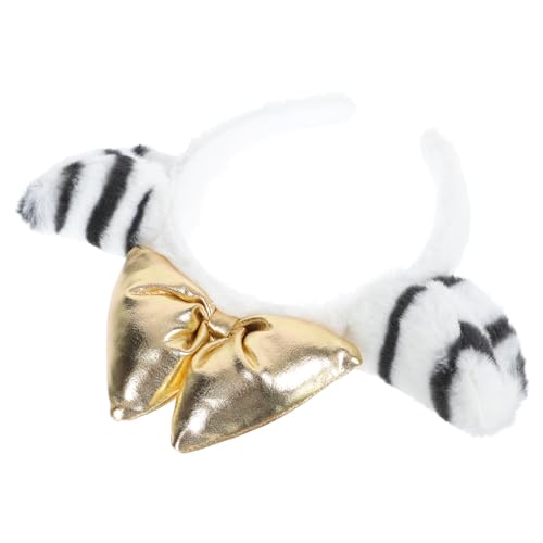 POPETPOP 1stk Stirnband Plüsch-leoparden-haarreifen Leopardenkatze Kinderparty Begünstigt Geschenke Verzierte Stirnbänder Für Damen Ohrschmuck Stoff Modellieren Fräulein Weiß Einstellen von POPETPOP