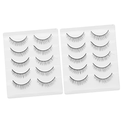 POPETPOP 10 Paar kurze falsche wimpern Augenwimperntusche Make-up falsche Wimpern gefälscht falsche wimpern schminken Frauen falsche Wimpern magnetisch Schönheitsprodukte 3d chemische Faser von POPETPOP