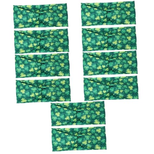 POPETPOP 10 Stk Klee-haargummi St. Patricks Haarbänder Haargummi Aus Satin Haarbänder Für St. Patricks Kleeblatt Stirnband Haargummis Für Kinder Tiara Drucken Zubehör Milchseide Fräulein von POPETPOP