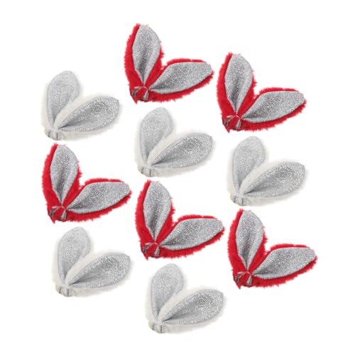 POPETPOP 10 Stück Hasenohr Stirnband Hasenohrschmuck Haarbandzubehör zum Selbermachen Plüsch Hasenohr DIY liefert Plüsch-Hasen-Ohrschmuck Kaninchen-Ohr-Anhänger von POPETPOP