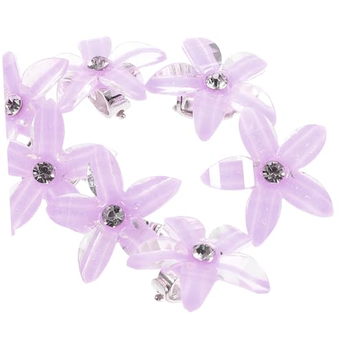 POPETPOP 10st Strass-haarspange Für Kinder Lila Blumenclips Mini-blumenklauen-clips Süße Krallenclips Perlenklauenclips Kieferklemme Strasssteine Violett Mädchen Stift Kleine Blumen von POPETPOP