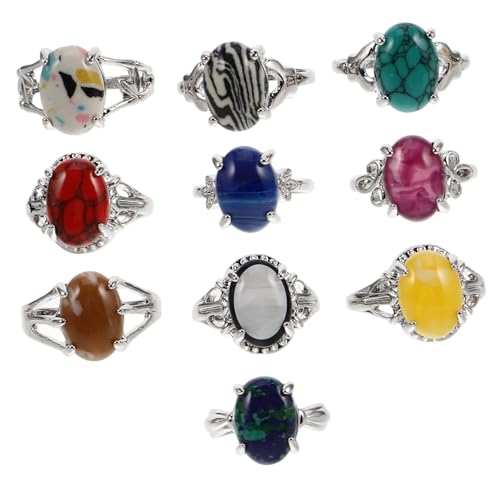 POPETPOP 10stücke Stapelbare Gelenkringe Für Damen Vintage Boho Fingerringe Mit Steinen Als Dekorativer Schmuck Für Jeden Anlass von POPETPOP