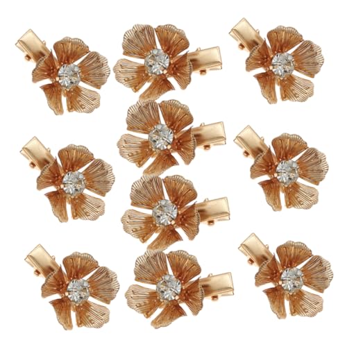 POPETPOP 10 Stück Teiliges Metall Haarspangen mit Blumenmotiv Haarklammern für Frauen Robustes Design für Sicheren Vielseitiger Haarschmuck für Alltag und Besondere Anlässe Goldfarbene von POPETPOP