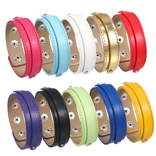 POPETPOP 10 Stück Teiliges Verstellbares Lederarmband Dünne Doppellagige Armbänder in Lebendigen Farben Weiche Flexible DIY Schmuckbänder für Damen Individuell Anpassbar und Komfortabel von POPETPOP