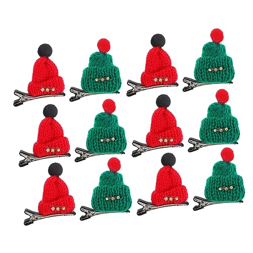 POPETPOP Weihnachts-Haarschmuck 12 Kleine Hut-Haarnadeln Weihnachtshaar-Weihnachtsgeschenke Für Babys Weihnachts-Kopf-Accessoires Schöne Haare Weihnachts-Haarspangen von POPETPOP