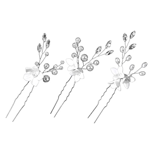 POPETPOP 12 Stk Haarnadel Perlenbesatz Braut Accessoires für weiße Haare Tiara Haarklammer Hochzeit Haarstock Haarschmuck Mädchen Kopfbedeckung schmücken Haarteil künstliche Perle von POPETPOP