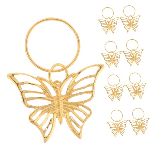 POPETPOP 12 Stück Teiliges Haarschmuck Zöpfe aus Robustem Verstellbare Butterfly Haaranhänger mit Federmechanismus Langlebige Dreadlock Ringe für Frauen und Mädchen Vielseitig für von POPETPOP