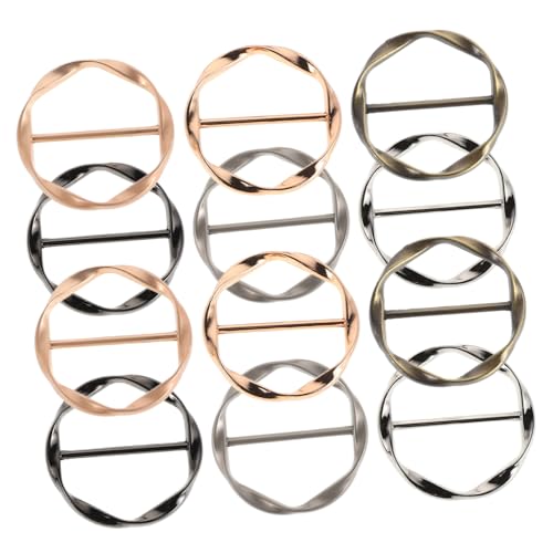 POPETPOP 12 Stück Teiliges Shirt Clips für Damen Langlebige T Shirt Saum Fixierer und Schalringe in Sechs Farben Praktische Kleidungsklammern für Sicheren Halt und Verstellbaren Look von POPETPOP