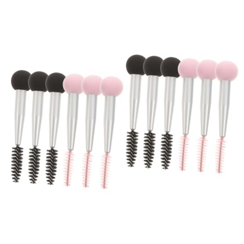 POPETPOP 12 Teiliges Schwamm Make Up Pinsel Wimpernpinsel Set Make Up Schwamm Pinsel Schwamm Applikator Pinsel Pilzkopf Schwamm Make Up Puffs Für Puder Lidschatten Applikator Nylon von POPETPOP