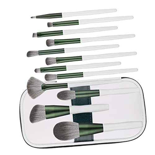 POPETPOP 12-teiliges Set Schminkpinsel Aus Grünem Glas Kosmetikpinsel Lidschatten Pinsel Schwarzer Lidschatten Make-up-pinsel Und -werkzeuge Pinsel Für Make-up Suite Super Weich Holzgriff von POPETPOP