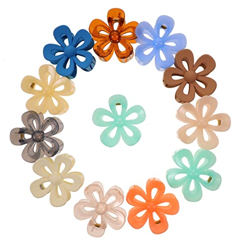 POPETPOP 12stücke Blumenhaarklammern Haarklammern Für Hinten Haarhalter Für Frauen Und Mädchen Blumen-haarspangen Klammerclips Für Kurzes Haar von POPETPOP