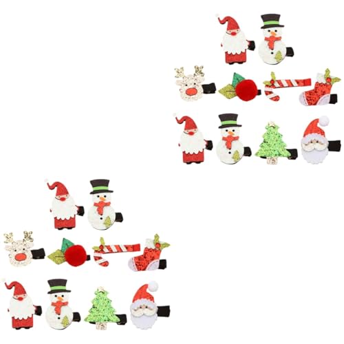 POPETPOP 16 Sätze Weihnachtsanzug Haarnadel Weihnachtsmannanzug Für Kinder Weihnachtsmann-haarspangen Elch Weihnachtsmann Haarspangen Weihnachtshaar Geweih Weihnachtssocken Stoff Fräulein von POPETPOP