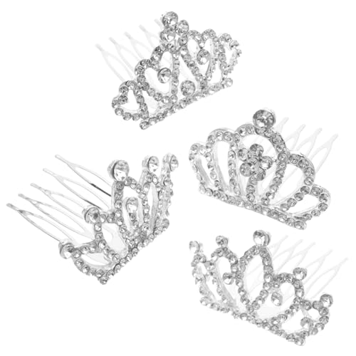 POPETPOP 16 Stk Kronenkamm Haarspangen für Kinder Kristall-Strass-Haarkamm Kristallkrone Tiara Krone Haarkamm Diadem aus Strass für Kinder kleine Strasssteine Kopfbedeckung kleiner Kamm von POPETPOP