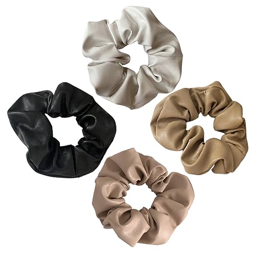 POPETPOP 16 Stück Leder Dickdarm Scrunchie Haargummis Elastische Haarbänder Damen Haarschmuck Haar Pferdeschwanz Haargummis Damen Haargummis Haargummis Für Damen Mädchen Haarbänder von POPETPOP