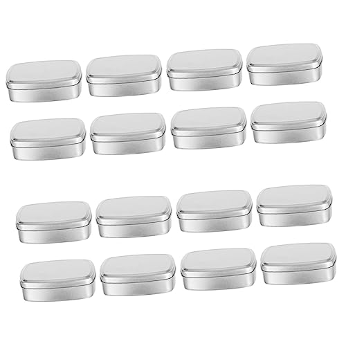 POPETPOP 16 STK Quadratische Seifenschale Reise Seife Mini-Kerzen Make-up-Koffer-Organizer Sahnedosen Kerzenbehälter Selber Machen Sahne Kann Teedosen Glas Einfügen Reisen Aluminium Creme von POPETPOP