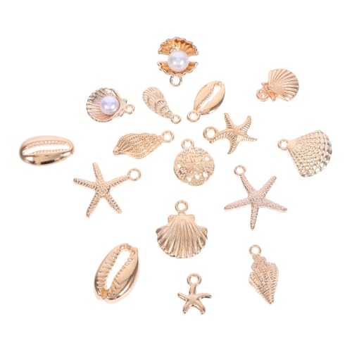 POPETPOP 16 Stück Teiliges Küstenschmuck mit Emaillierten Muschel und Schneckenanhängern aus Langlebiger Legierung Marineinspiriertes Design für DIY Halsketten und Armbänder für von POPETPOP