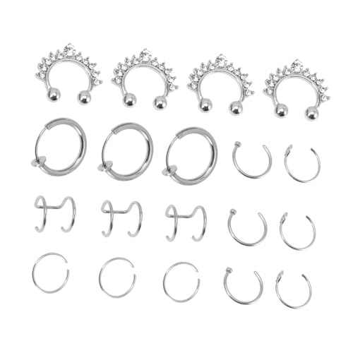 POPETPOP 19Stücke Teiliges Gefälschte Nasenringe für Frauen Modebewusster Nasenschmuck Piercing für Partys Perfektes von POPETPOP