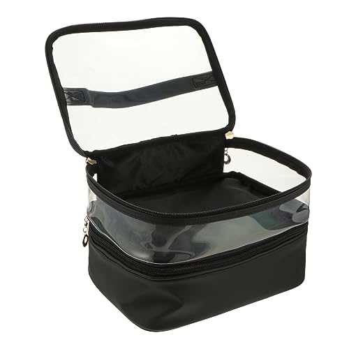 POPETPOP 1stk Zweilagige Kosmetiktasche Aufbewahrungstasche Bilden Mädchen Make-up-Box Pu von POPETPOP