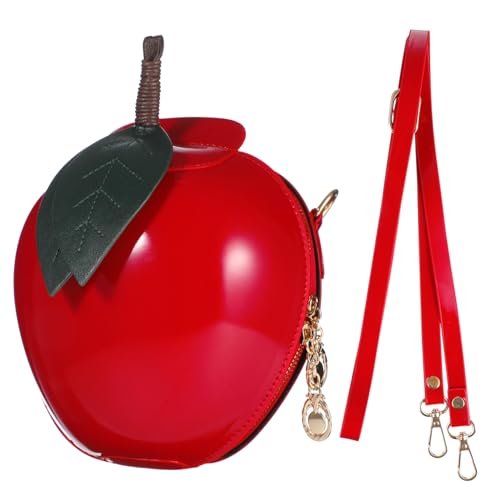 POPETPOP 1Stück Apfelform PU Umhängetasche für Süße Münztasche Geldbörse mit Zufällig Platzierten Blättern für Reisen Einkäufe POPETPOP 1Stück Apfelform PU Umhängetasche für Süße Münztasche Geldbörse mit Zufällig Platzierten Blättern für Reisen Einkäufe von POPETPOP
