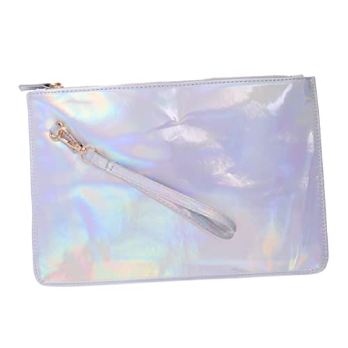 POPETPOP 1stk Lasertasche Aufbewahrungstasche Lagerung Tasche Hand Organizer Tasche Kosmetiktasche Metallic Holographische Einkaufstasche Brieftaschen Für Damen Weiß Armband Fräulein von POPETPOP