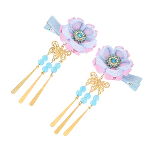 POPETPOP 2 Paar Haarnadel Haarspange Im Japanischen Stil Japanische Kimono-blumen-haarspangen Antike Glitzer Haarspange Blumenhaar Bettwäsche Aus Baumwolle Fräulein Stift Klassisch von POPETPOP