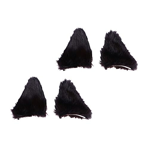 POPETPOP 2 Paar Katzenohren Haarnadel Anime Cosplay Ohren Haar Clips Anime Cosplay Clips Katze Ohren Cosplay Clips Flauschige Katze Ohr Haar Pins Kuscheltier Katzenfrau Mädchen Flanell von POPETPOP