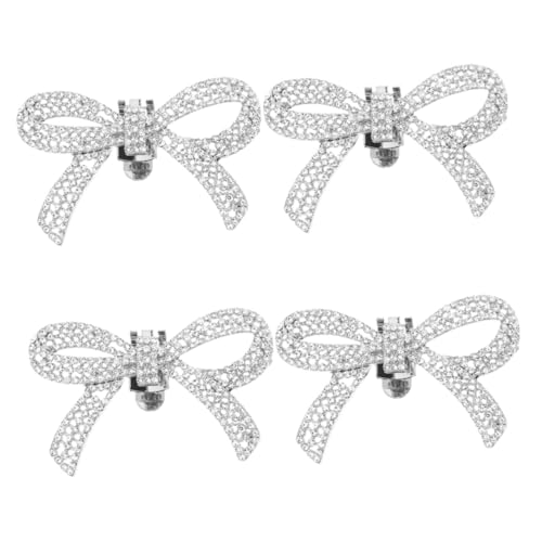 POPETPOP 2 Paare Abnehmbare Strass Schuhclips mit Schleifen aus Zinklegierung Schuhdekorationen für High Heels Sandalen Hochzeit Party Modische Schuhschnallen Zubehör von POPETPOP