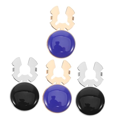 POPETPOP 2 Paare Manschettenknöpfe Herren Elegant Schmuck Klassisch Business Hochzeit Hemd Knopf Zubehör für Anzug Groomsmen Formelle Anlässe Gold Blau Silber Schwarz von POPETPOP