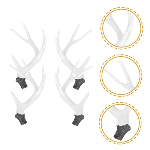 POPETPOP 2 Paare Realistische Rehgeweih Haarreifen Weihnachtliche DIY Kostüm Accessoires Langlebiges Kunststoffmaterial Vielseitige Geweih Dekoration für Party und Karneval von POPETPOP