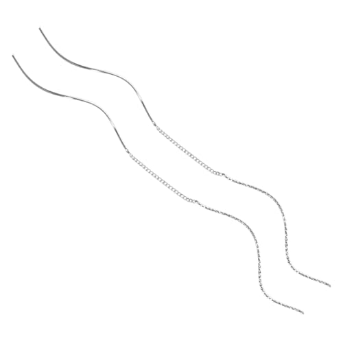 POPETPOP 2 Paare Spiraldraht Ohrringe für Frauen Leichte Threader Ohrhänger mit Gewelltem Design Langlebig Modisch Geeignet für Teenager Mädchen und Damen Silberfarben Teiliges von POPETPOP