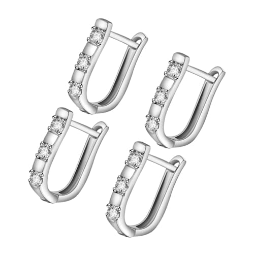 POPETPOP 2 Paare U Förmige Creolen Ohrringe mit Funkelnden Strasssteinen Kleine Huggie Hoop Ohrringe für Damen Vielseitiger Schmuck für Party und Alltag von POPETPOP