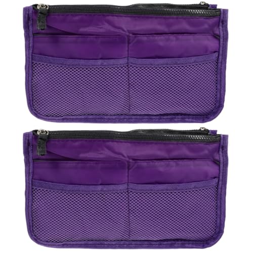 POPETPOP 2 STK Handtaschenfutter Badezimmer Tasche Reisetasche Klein Kupplungsbelag Kulturbeutel Für Herren Klein Große Reise-Aufbewahrungstasche Violett Multifunktion Buchse Nylon Mann von POPETPOP