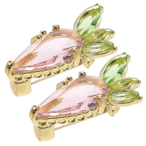 POPETPOP 2 STÜCK Karotten Brosche Damenmodisch Einzigartig Exposure Verschluss Hemdkragen Schmuck Anstecknadel für Pullover Kleid Mantel Accessoire von POPETPOP