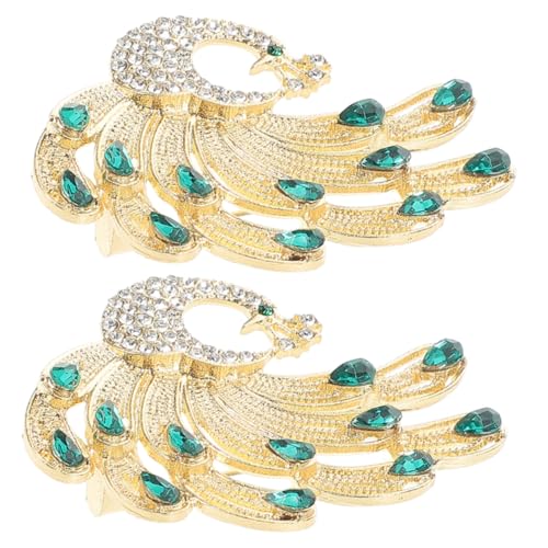 POPETPOP 2 STÜCK Teiliges Pfauenbrosche Damen Schmuck mit Vogel Motiv Anstecknadeln für Kleidung und Schal Vielseitig Verwendbare Detailreiche Broschen für Alltag und Festliche Anlässe von POPETPOP