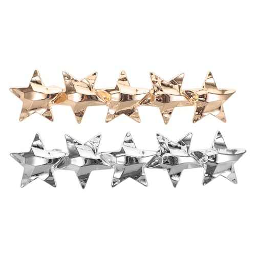 POPETPOP 2 STÜCK Teiliges Stern Haarspangen aus Robustem Zinklegierungsmaterial Kleine Haarclips für Stabile Ordentliche Frisuren Haarschmuck Accessoires in Gold und Silber für Damen von POPETPOP