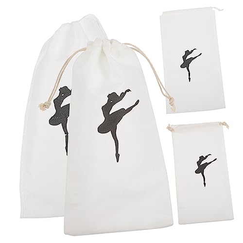 POPETPOP 2 Sätze Ballerina-Tasche Reiseschuhtasche Tragbare Taschen Für Ballettschuhe Ballett-aufbewahrungstaschen Mit Kordelzug Ballettschuhe Damen Tasche Für Schuhe Baumwolle 4 Stück * 2 von POPETPOP