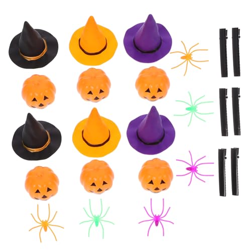 POPETPOP 2 Sätze Halloween Haarschmuck DIY Hexenhut Kürbis Haarspangen Bastelmaterial Leichtes Zubehör für Damen und Mädchen Party Dekoration von POPETPOP