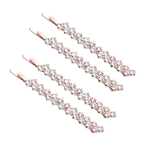 POPETPOP 2 Sätze 2 Paare Haarnadel Aus Kristall Diamant-haarspangen Für Frauen Crystal Bobby Für Haare Strass-haarnadel Haarnadeln Aus Metall Modische Haarspange Clip Legierung Pony Mädchen von POPETPOP