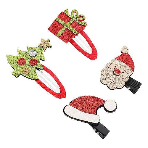 POPETPOP 2 Sätze Haarnadel Für Kinder Weihnachtsdeko-clips Hutschmuck Festliche Haarspangen Foto-requisiten Für Weihnachten Festival-haarschmuck Weihnachtsbaum Zinklegierung Einstellen von POPETPOP