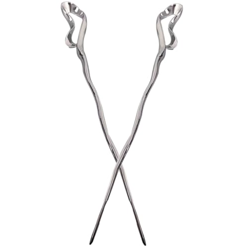 POPETPOP 2 Stck Elegante Metall Haarstäbchen Unregelmäßiges Design Glatte Oberfläche Haarschmuck für Frauen Mädchen Alltag Hochzeit Party Geschenk von POPETPOP