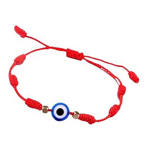 POPETPOP 2 Stck Verstellbares Evil Eye Armband Handgewebtes Rotes Seilarmband mit Knoten Unisex Modeschmuck Schutzarmband für Damen und Herren von POPETPOP
